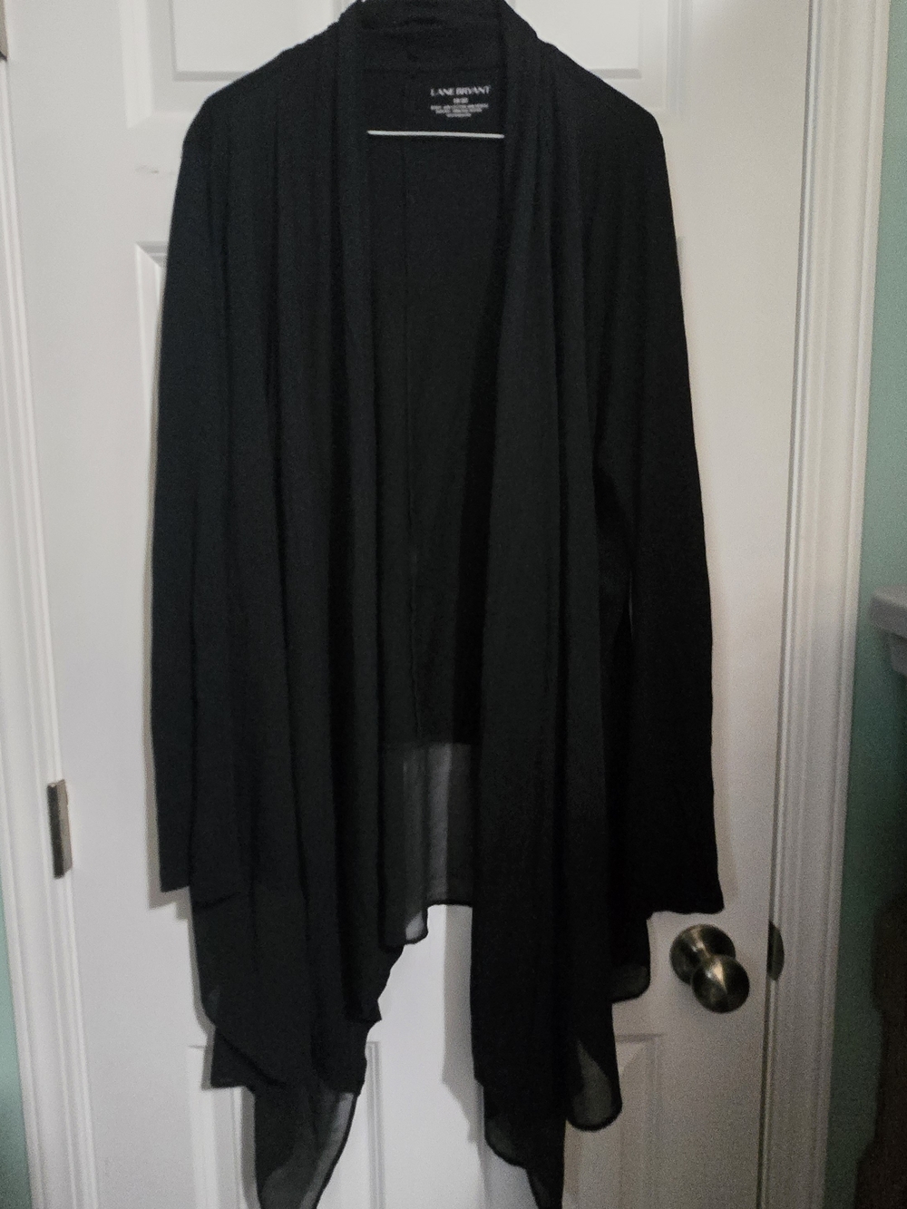 Lane Bryant Black Asymmetrical Draped Skirt Cover - Size 18/20